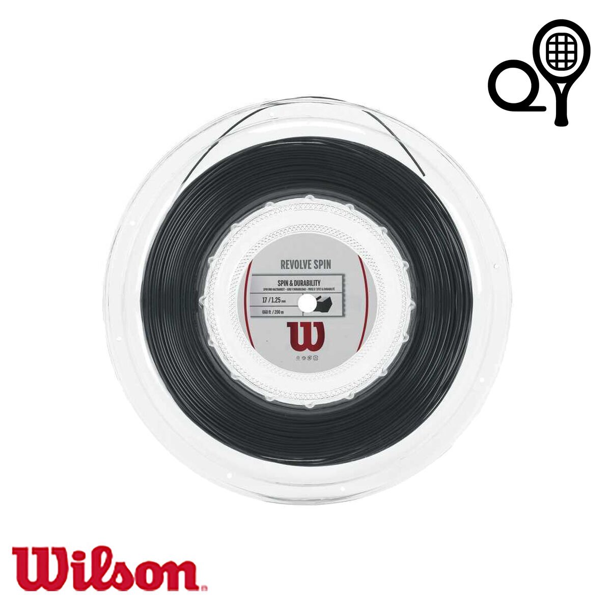 Wilson Revolve Spin 17 Reel 1.25 mm Tenis Kordajı Siyah 200 m