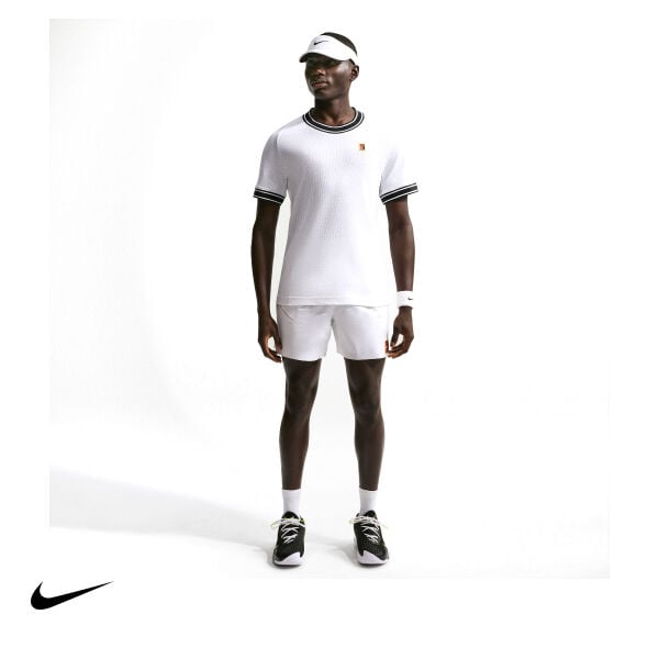 Nike Erkek Tenis Tişörtü NikeCourt Heritage White Black