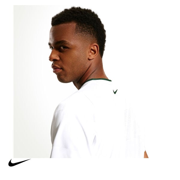 Nike Erkek Tenis Tişörtü NikeCourt Slam Dri-FIT ADV White Gorge Green