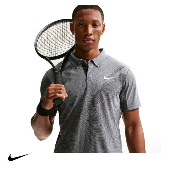 Nike Erkek Tenis Polo Tişörtü NikeCourt Slam Dri-FIT ADV Anthracite Cool Grey White