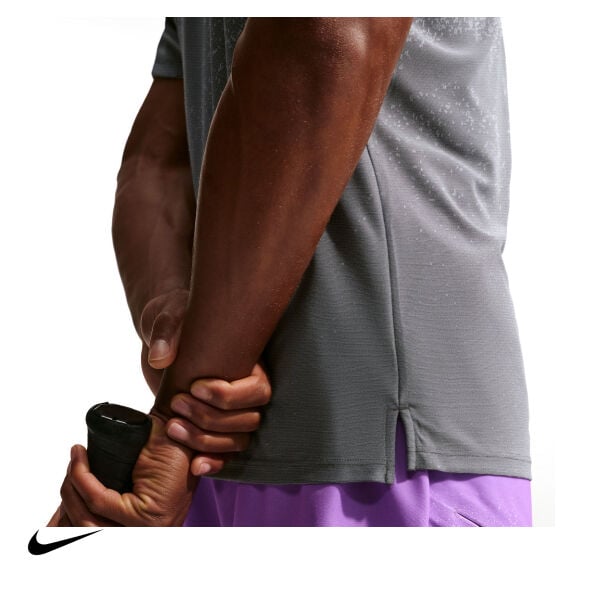Nike Erkek Tenis Polo Tişörtü NikeCourt Slam Dri-FIT ADV Anthracite Cool Grey White