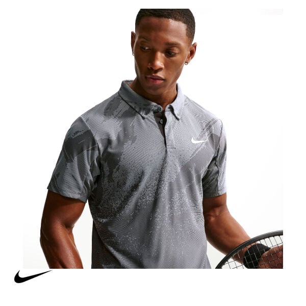 Nike Erkek Tenis Polo Tişörtü NikeCourt Slam Dri-FIT ADV Anthracite Cool Grey White