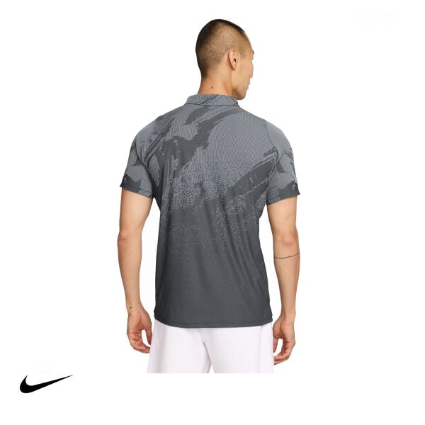 Nike Erkek Tenis Polo Tişörtü NikeCourt Slam Dri-FIT ADV Anthracite Cool Grey White