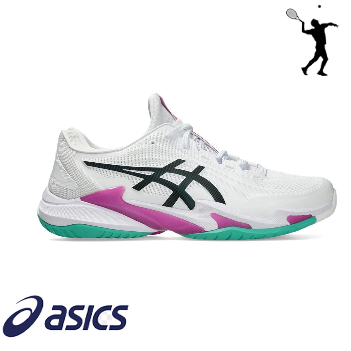 ASICS Court FF 3 Novak Erkek Tenis Ayakkabısı – White/Digital Sakura (Hard Court)
