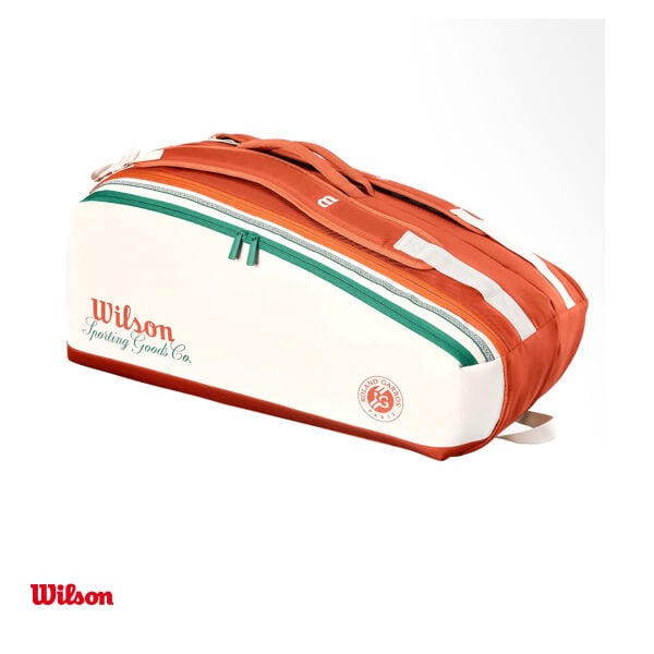 Wilson Tenis Raket Çantası Roland-Garros 2026 Super Tour 9 Pack Krem/Toprak/Yeşil