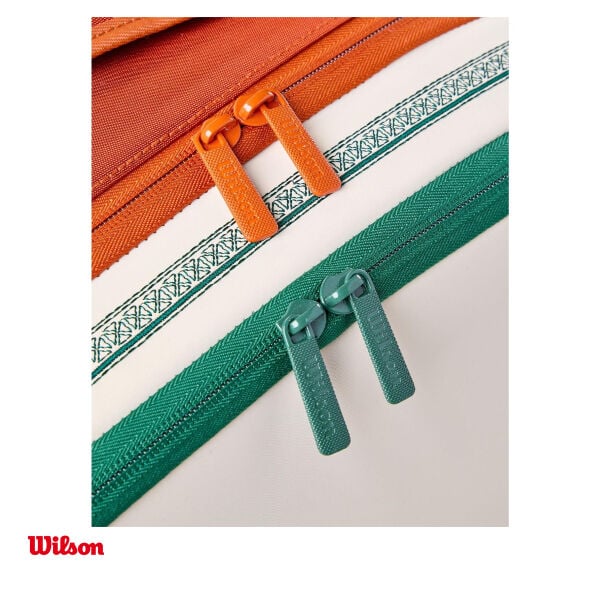 Wilson Tenis Raket Çantası Roland-Garros 2026 Super Tour 9 Pack Krem/Toprak/Yeşil