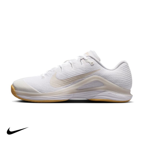 Nike Zoom Vapor 12 Erkek Tenis Ayakkabısı – White/Summit White/Linen/Light Orewood Brown (Hard Court)