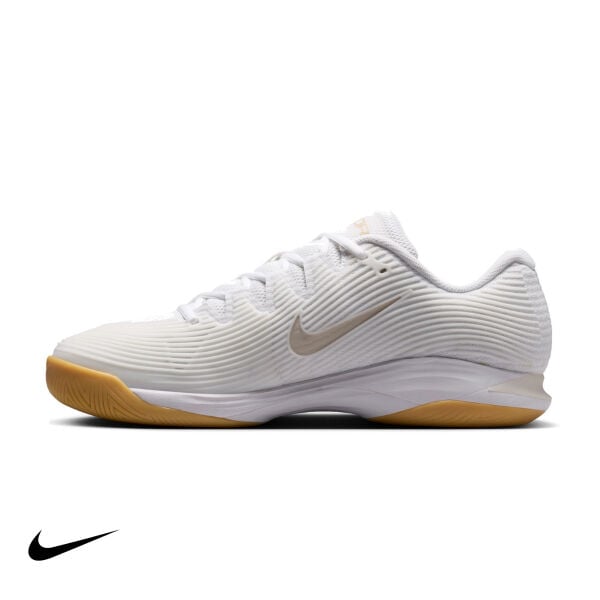 Nike Zoom Vapor 12 Erkek Tenis Ayakkabısı – White/Summit White/Linen/Light Orewood Brown (Hard Court)