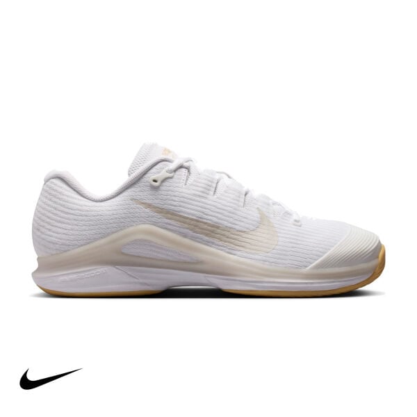 Nike Zoom Vapor 12 Erkek Tenis Ayakkabısı – White/Summit White/Linen/Light Orewood Brown (Hard Court)