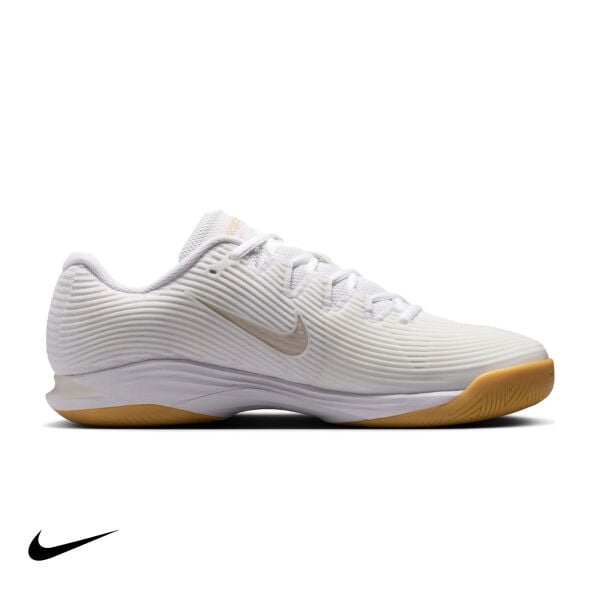 Nike Zoom Vapor 12 Erkek Tenis Ayakkabısı – White/Summit White/Linen/Light Orewood Brown (Hard Court)