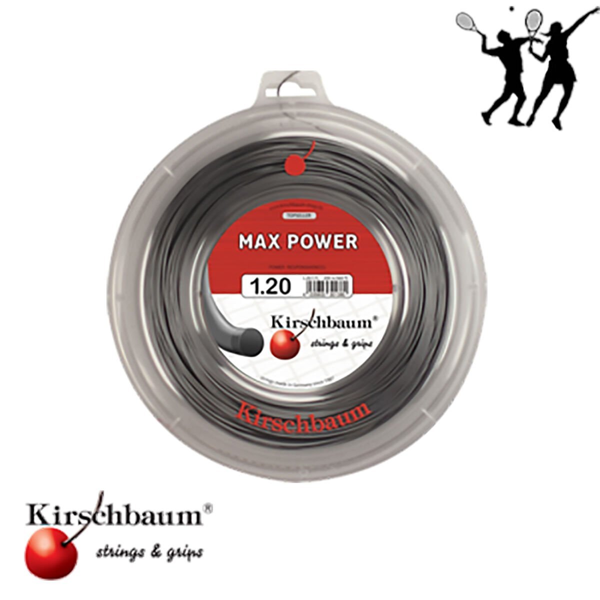 Kirschbaum 200M Reel Max Power 1.20 Antrasit Tenis Rulo Kordaj