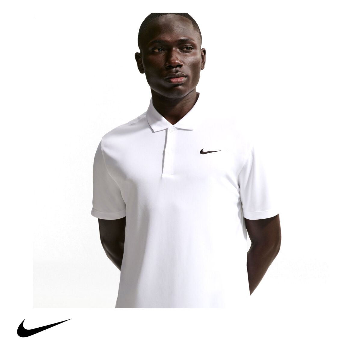 Nike Erkek Tenis Polo Tişörtü NikeCourt Dri-FIT White Black