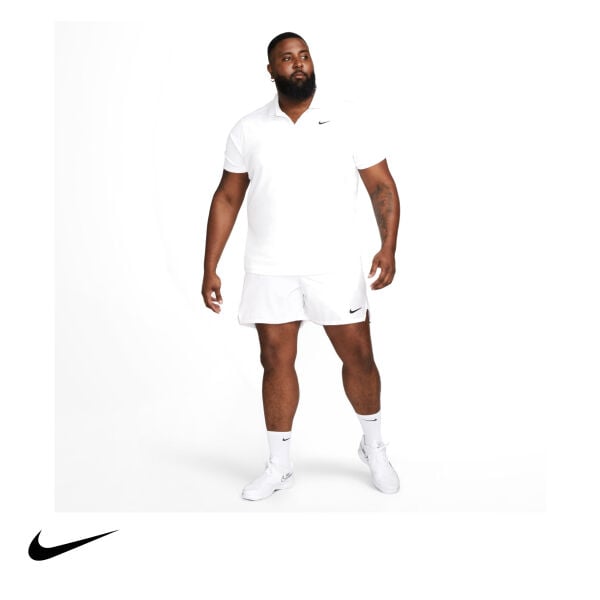 Nike Erkek Tenis Polo Tişörtü NikeCourt Dri-FIT White Black