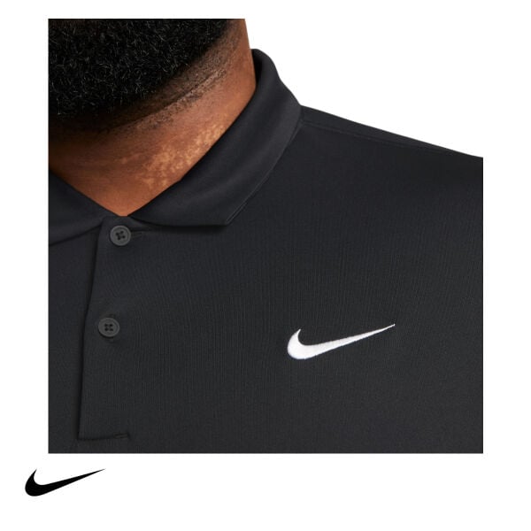 Nike Erkek Tenis Polo Tişörtü NikeCourt Dri-FIT Black White