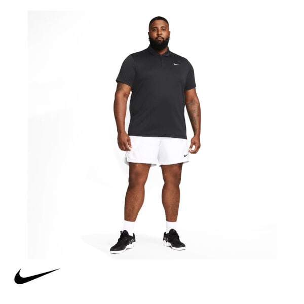 Nike Erkek Tenis Polo Tişörtü NikeCourt Dri-FIT Black White