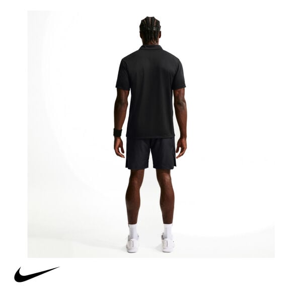 Nike Erkek Tenis Polo Tişörtü NikeCourt Dri-FIT Black White