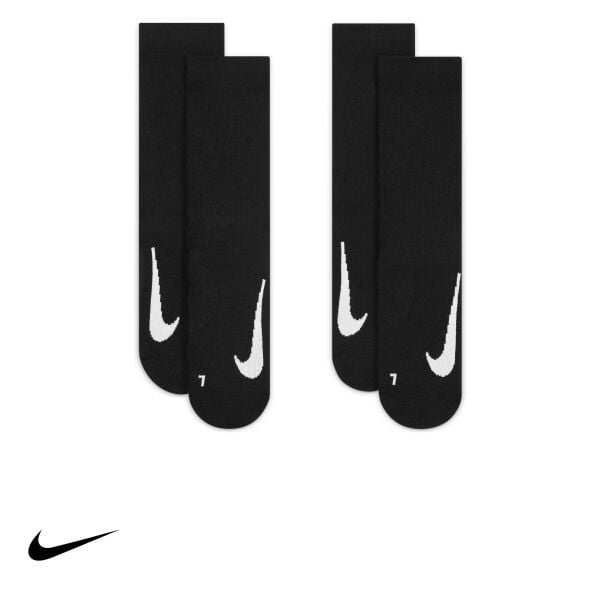 Nike Tenis Çorabı Unisex NikeCourt Multiplier Cushioned Crew Black Black 2 Çift