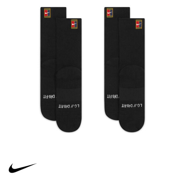 Nike Tenis Çorabı Unisex NikeCourt Multiplier Cushioned Crew Black Black 2 Çift